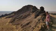 George on crater rim