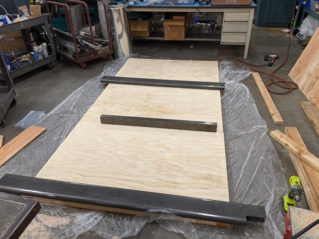 plywood on floor frame