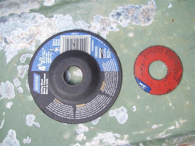 Cut off wheel well used