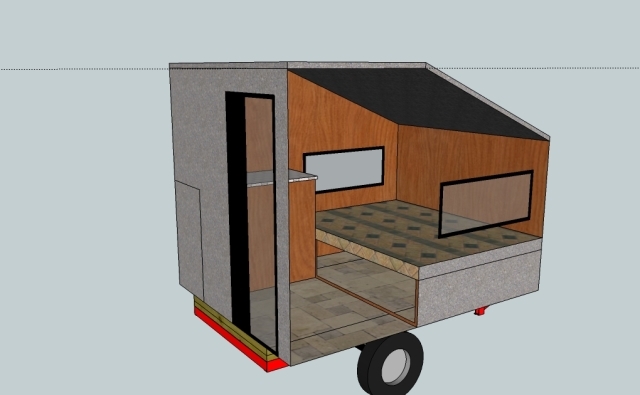 Bunker 6x8 Pop Top Reversed Hard Walled Interior