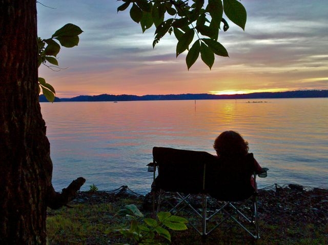 Sunset on Lake Lanier...why we camp