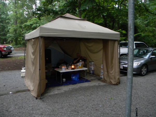 Front view of awning