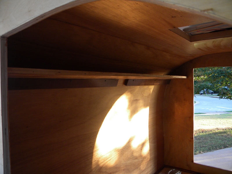 Inside shelf above our heads