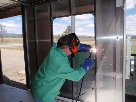 Putting in window frames