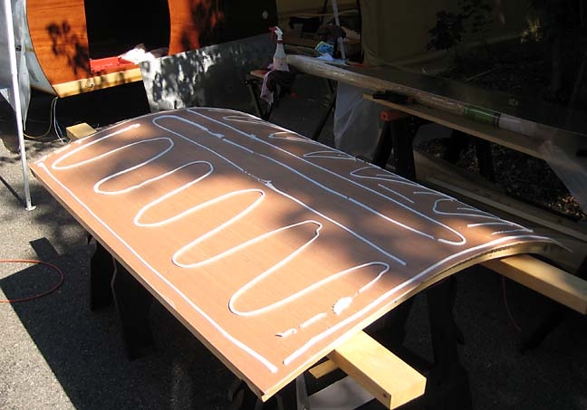 Getting ready to glue the aluminum to the hatch assembly