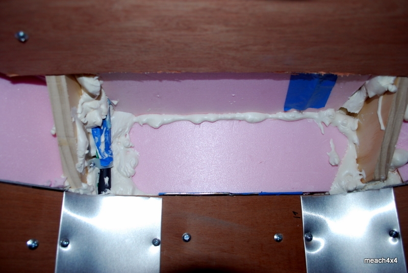 front cap after final shot of foam