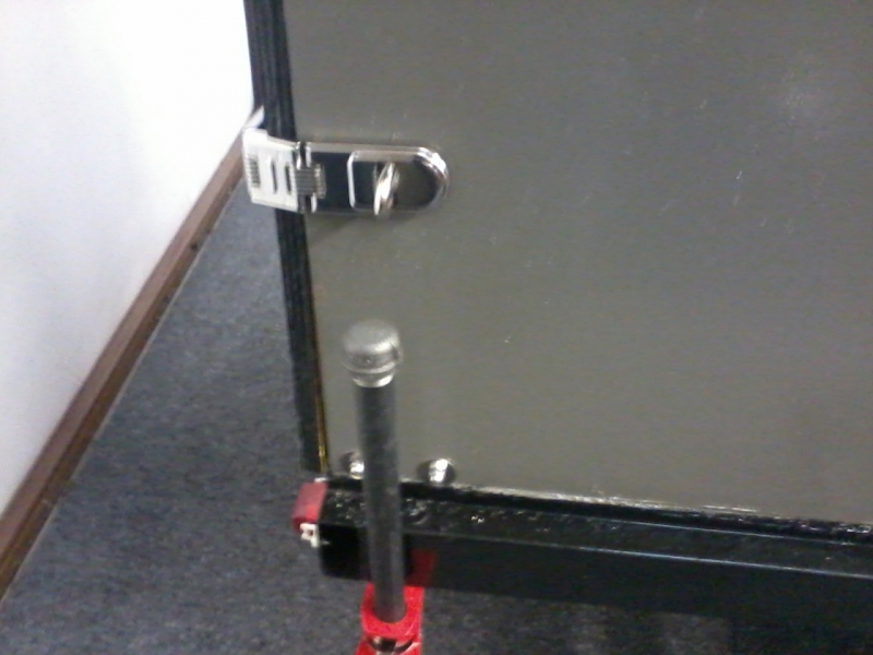 side closeup of Masterlock hasp