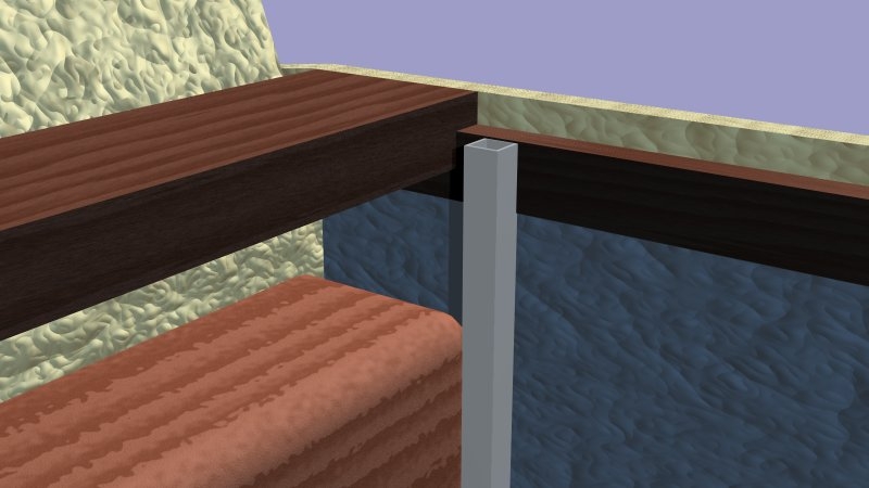 Rendering of Galley wall support