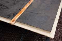 Close-up of top side of floor epoxied.