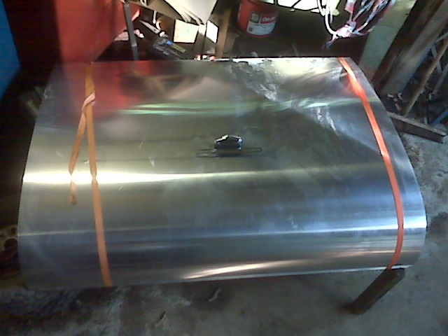 Hatch skinned in Al, and ready to meet trailer for the final time.