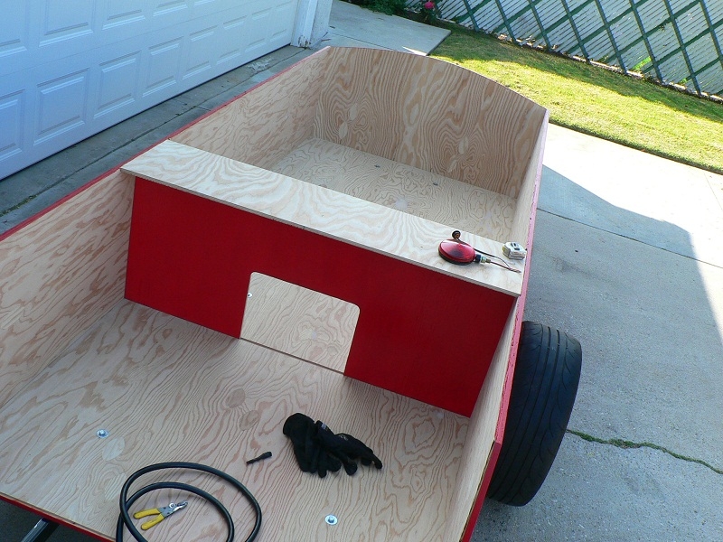 redwashed the exterior - dog door in bulkhead is for battery