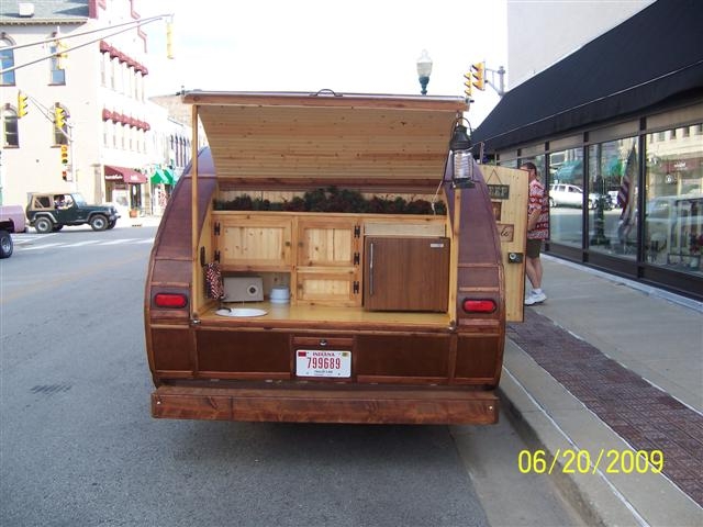 Rear view of the Indiana teardrop.