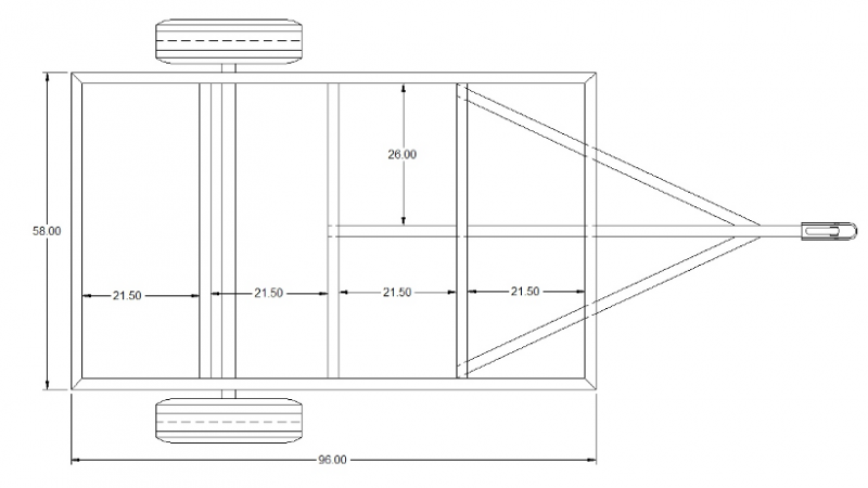 Trailer Top View With Dimensions