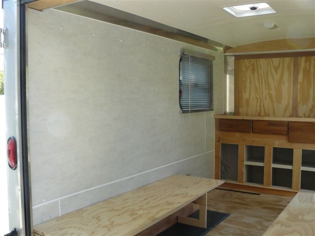 inside with paneling on