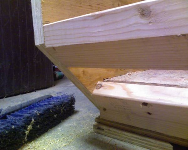 Close up of the galley door framing