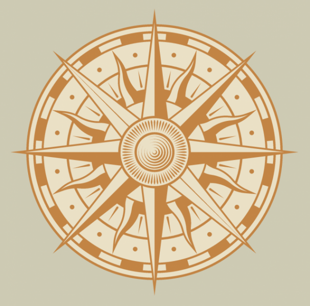 compass rose side decal