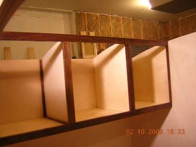 Rear cabinets with 1 coat of lacquer