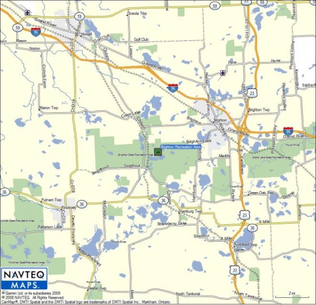 2010-Aug - Map of Brighton Rec Area - Range 02 miles