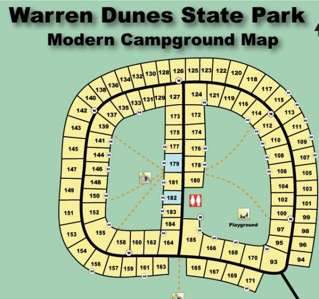 Warren Dunes Campgrounds Map - Northern Loop