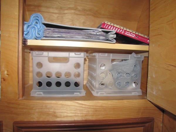 boxes in cabinet