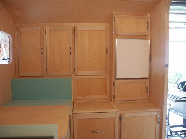 Inside with stain, poly, and hardware