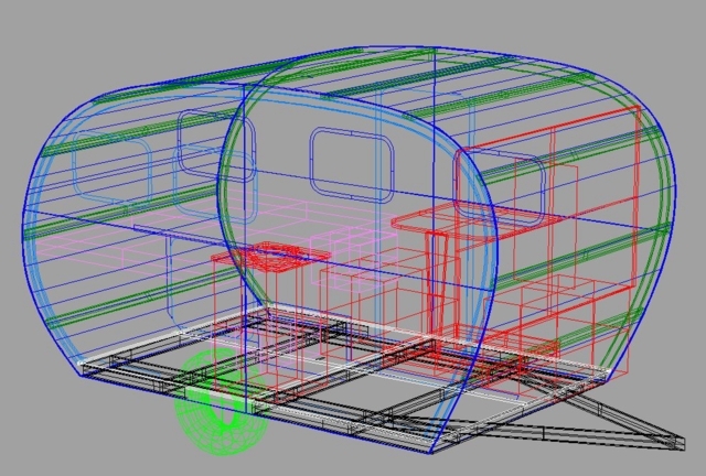 Donor trailer frame was loaded into CAD and trailer designed around it