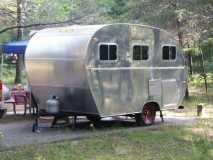 Trailer on maiden voyage at Lake Michigan Recreation Area near Manistee, MI