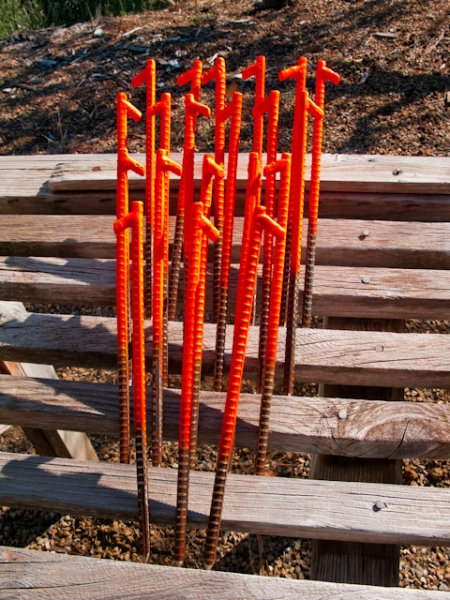 I Decided To Give Our Tent Stakes A Brighter Color