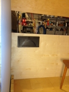 wall between galley with ACDC panel