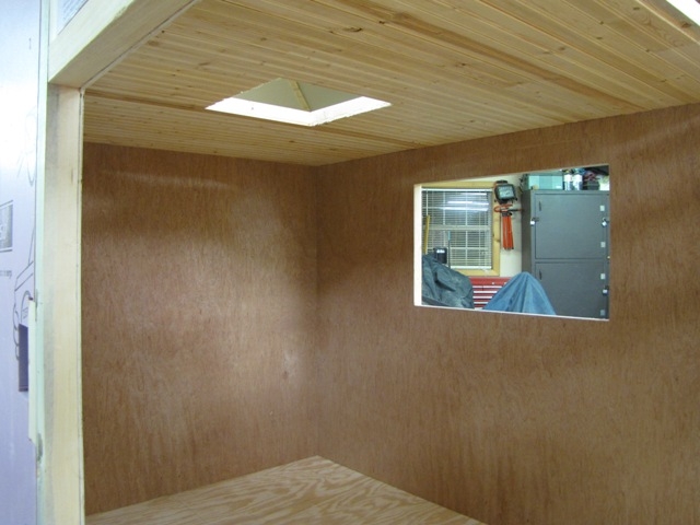 Knotty pine ceiling inside view