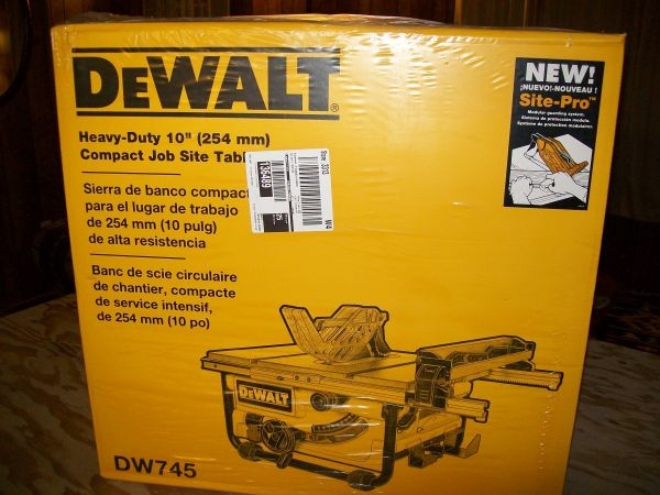 (0257) My deal of the day. Home Depot $399 (regular price) plus tax. I got it out the door for $357.67, oh yes, that will work !!! 10" portable table saw. With a 3 year warranty.