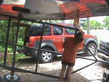 Sanding the trailer