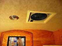 ceiling light and vent fan surround installed