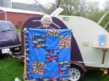May 2008 - My mother with the TD quilt she made for me