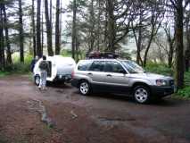 A wet end to a great campout at Cape Lookout State Park