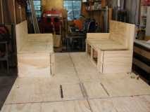 Benches after I remover the Leather and added 10" to make them 58" wide X 80" long