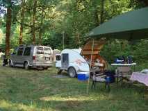 first family campout with teardrop