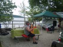 Gary relaxing at Pomme De Terre Lake - July '09