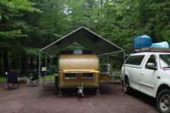 Ricketts Glen setup with 10' x 20' shelter.