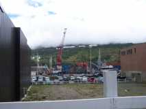Working harbor, St. John NL--clouds and oil tanks