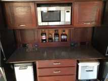Kitchen with bar open