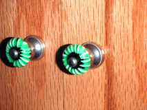 New Handmade Glass Knobs on sliding cabinet doors