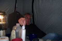 A little hand lotion while enjoying the evening at the Upper End Campground in the Gila National Forest, New Mexico