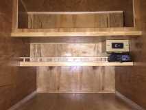 Interior shelf with electrical