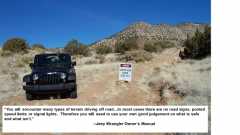 Jeep and road sign