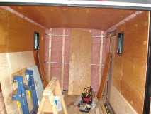 May09 6X10 CT, windows, walls 4" fiberglass, upper 3/8 ply installed; lower 1/2 ply bottom rail 21"