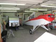 Teardrop storage and airplane restoration shop