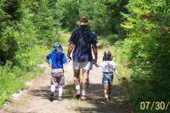 Hiking the trail at Buck Pond Campground w/ the boys.