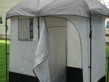 This is a toilet/shower tent.  It has two rooms and works great.